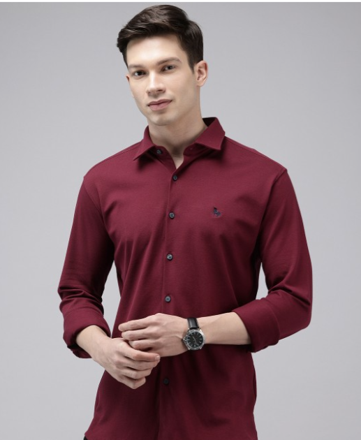 Men's Maroon Formal Shirt
