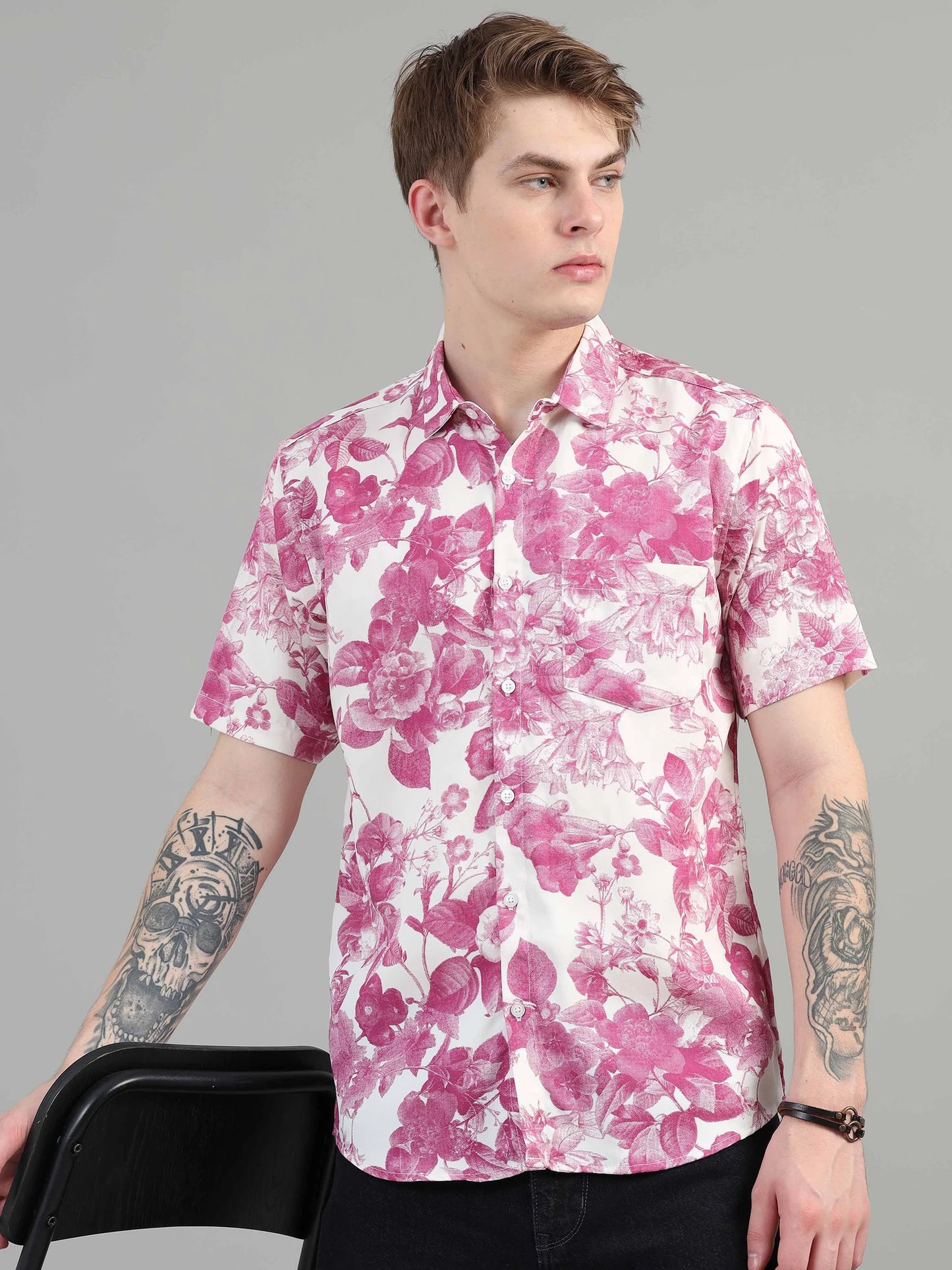 Men's coral pink polo t-shirt
