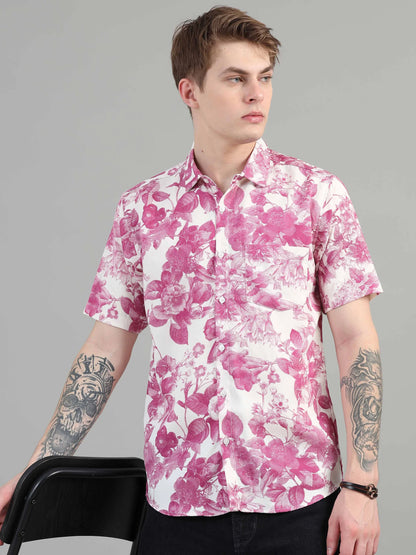 Men's coral pink polo t-shirt